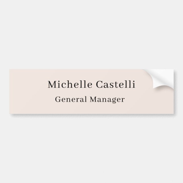 Pastel Colour Professional Unique Classical Simple Bumper Sticker (Front)