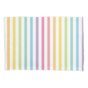 Pastel Colour Rainbow Stripes Pattern Pillowcase