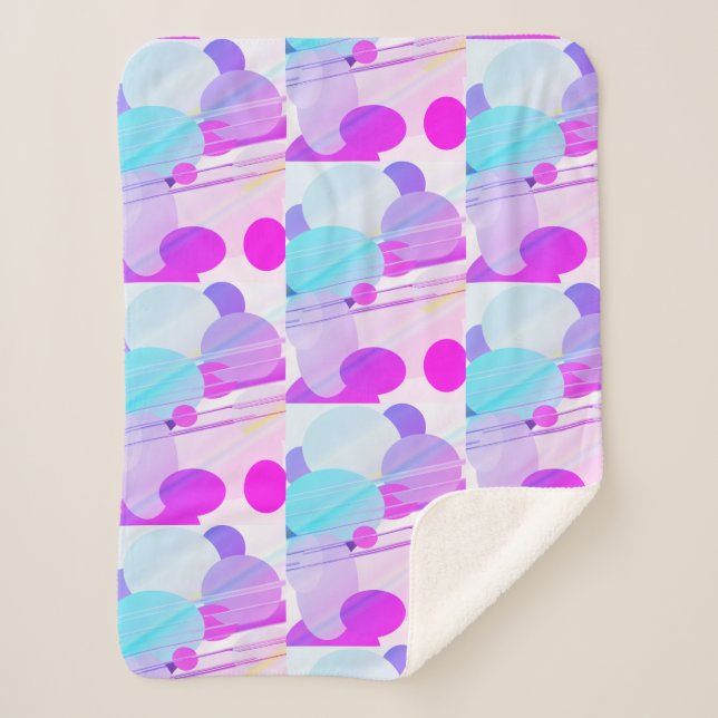 Pastel Colour Round Oval Shape Throw Blanket (Front)