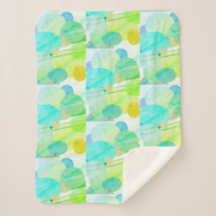 Pastel Colour Round Oval Shape Throw Blanket