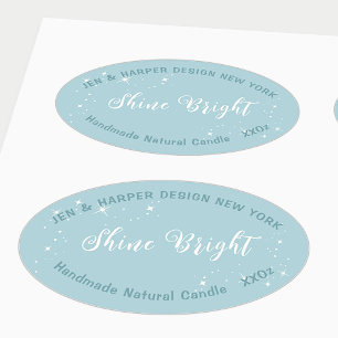 Pastel Colour Sky Blue Product Packaging Labels 