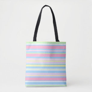 Pastel Colour Stripes Tote Bag