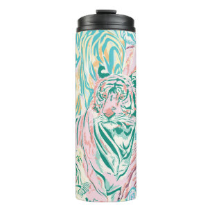 Pastel Colour Tiger Art Pattern Thermal Tumbler