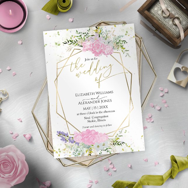 Pastel Colour Wildflower Spring Photo Wedding Invitation (Creator Uploaded)