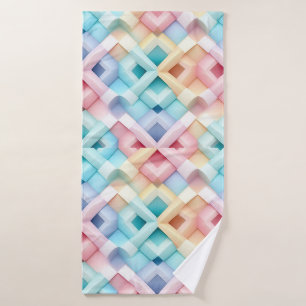 Pastel Coloured Abstract 3D Pattern Bath Towel Set