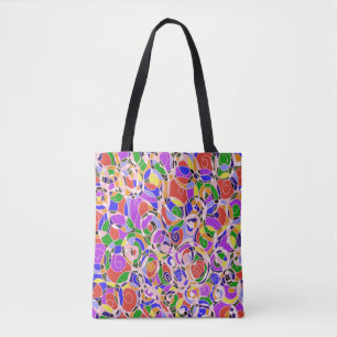 Pastel coloured Abstract Patterns Tote Bag