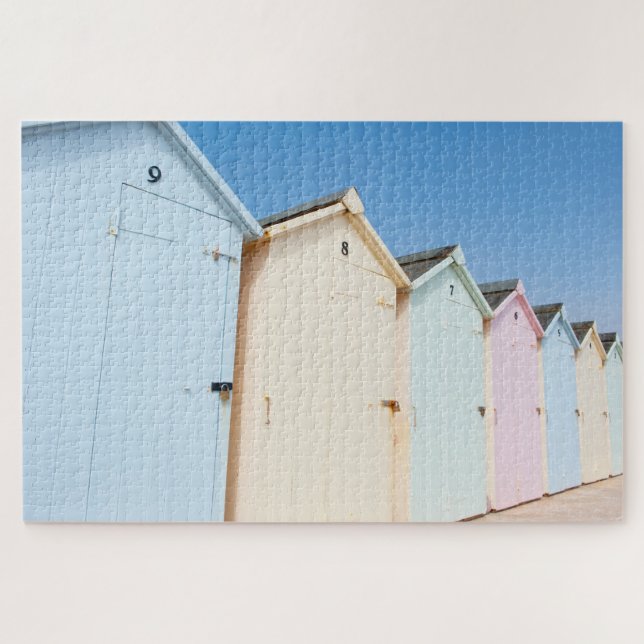 Pastel Coloured Beach Huts Jigsaw Puzzle (Horizontal)