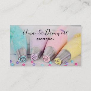 Pastel Coloured Cake Decorating Tools Business Card