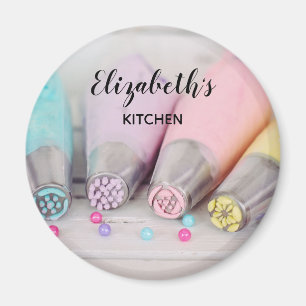 Pastel Coloured Cake Decorating Tools Kitchen Magnet