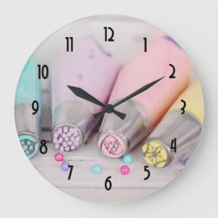 Pastel Coloured Cake Decorating Tools Large Clock