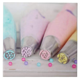 Pastel Coloured Cake Decorating Tools Photograph Ceramic Tile