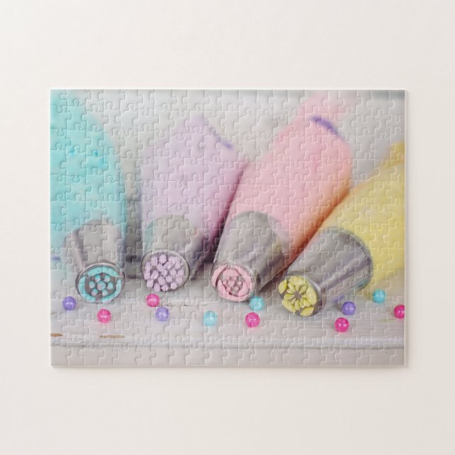 Pastel Coloured Cake Decorating Tools Photograph Jigsaw Puzzle (Horizontal)