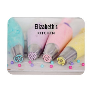 Pastel Coloured Cake Decorating Tools Photograph Magnet
