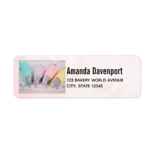 Pastel Coloured Cake Decorating Tools Photograph Return Address Label