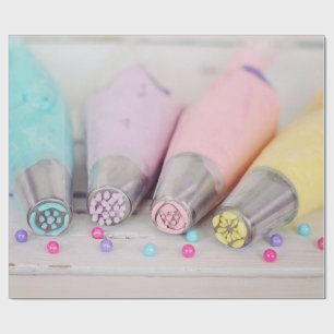 Pastel Coloured Cake Decorating Tools Photograph Wrapping Paper