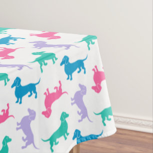 Pastel Coloured Dachshunds Tablecloth