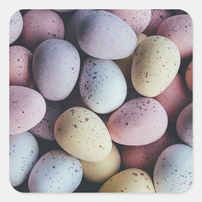 Pastel Coloured Easter Eggs Stickers (Front)
