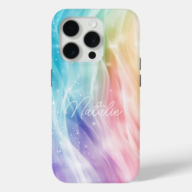 Pastel coloured Elegant Glamourous Script Case-Mat Case-Mate iPhone Case (Back)
