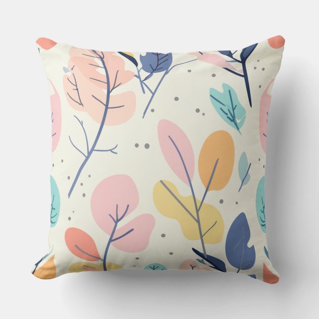Pastel coloured floral cushion (Front)