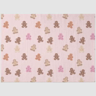 Pastel Coloured Gingerbread Men Christmas Tissue Paper