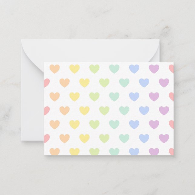 Pastel coloured hearts pattern card (Front)