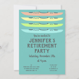 Pastel Coloured Kayaks Kayaking Themed Party Invitation