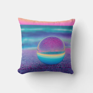 Pastel Coloured Marble Reflecting an Ocean Sunset Cushion