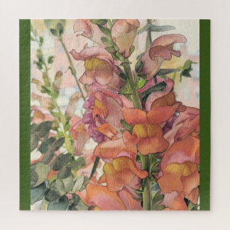 Pastel Coloured Pencil Flower Illustration Jigsaw Puzzle