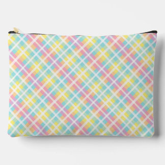 Pastel Coloured Plaid Accessory Pouch