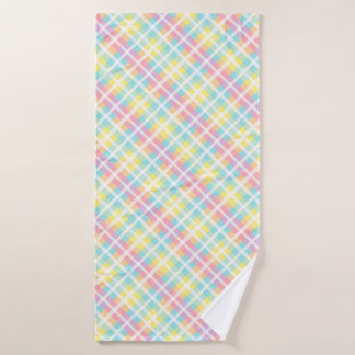 Pastel Coloured Plaid Bath Towel