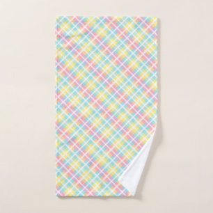 Pastel Coloured Plaid Hand Towel