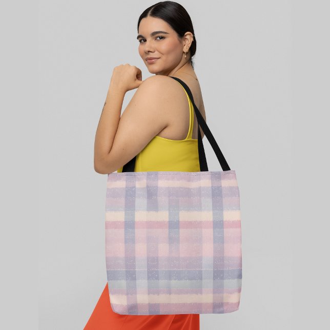pastel-coloured plaid pattern  tote bag (Creator Uploaded)