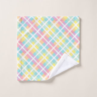 Pastel Coloured Plaid Wash Cloth
