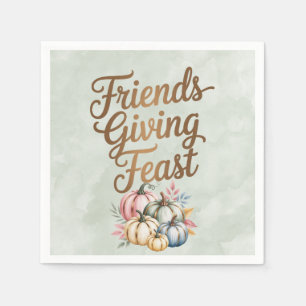 Pastel Coloured Pumpkins Friendsgiving Feast Napkin
