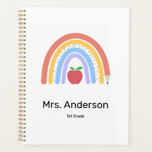 Pastel Coloured Rainbow Teacher Planner