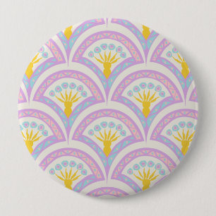 Pastel coloured shell pattern 10 cm round badge