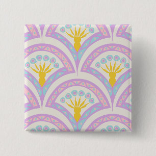 Pastel coloured shell pattern 15 cm square badge
