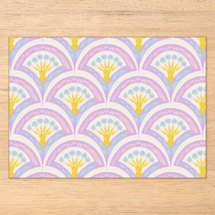 Pastel coloured shell pattern acrylic invitations