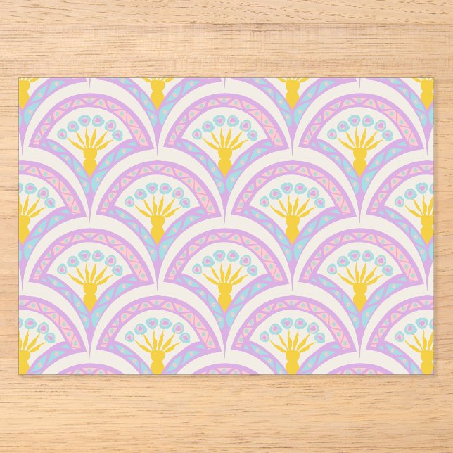 Pastel coloured shell pattern acrylic invitations (Front)