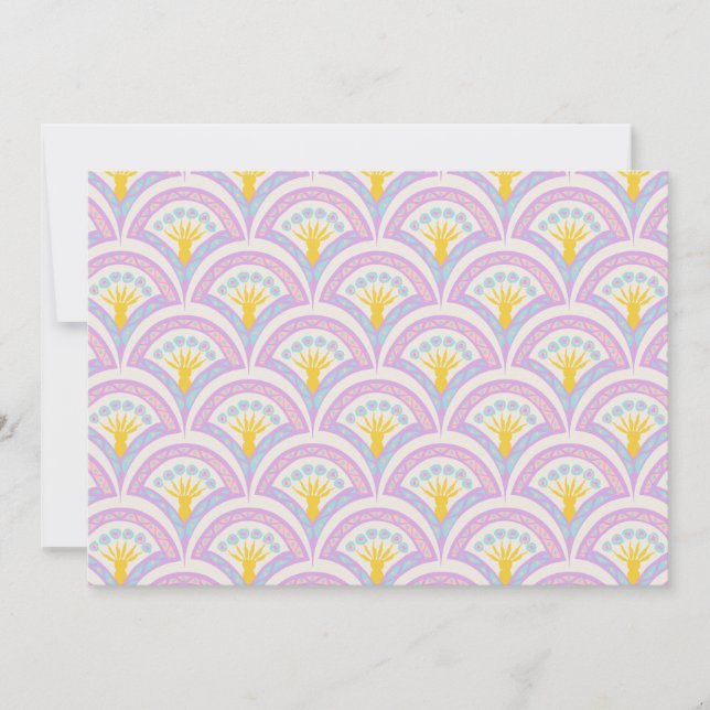Pastel coloured shell pattern announcement (Front)