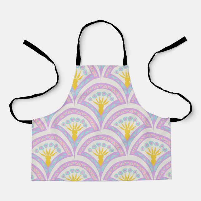Pastel coloured shell pattern apron (Front)