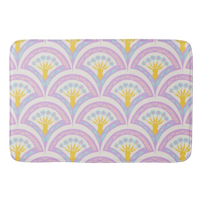 Pastel coloured shell pattern bath mat (Front)