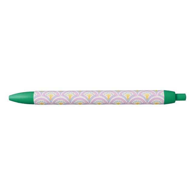 Pastel coloured shell pattern black ink pen (Front)