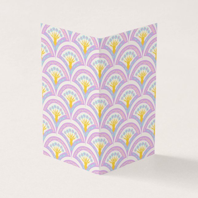 Pastel coloured shell pattern business card (Outside)