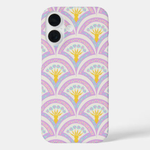 Pastel coloured shell pattern iPhone 16 case