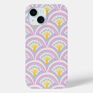 Pastel coloured shell pattern iPhone 15 case
