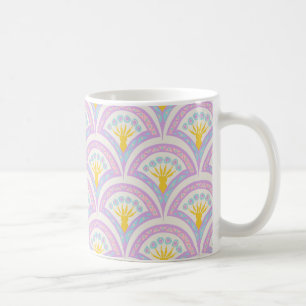 Pastel coloured shell pattern coffee mug