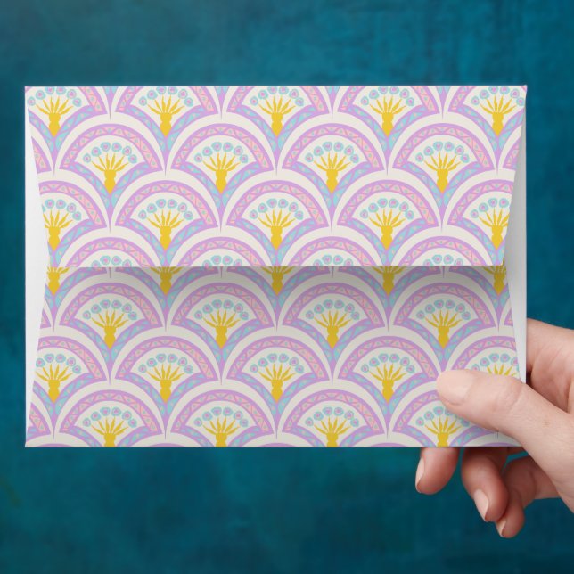 Pastel coloured shell pattern envelope (Hand)