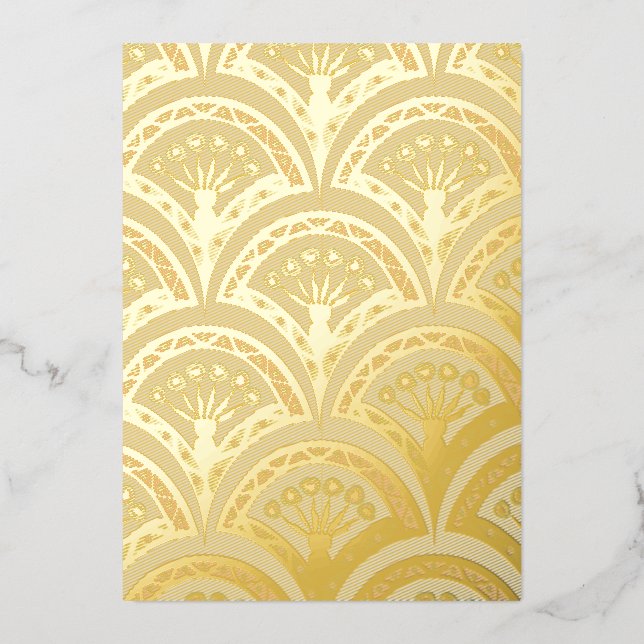 Pastel coloured shell pattern foil holiday card (Front)