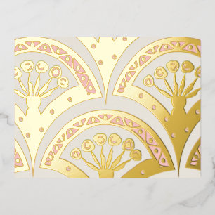 Pastel coloured shell pattern foil holiday postcard
